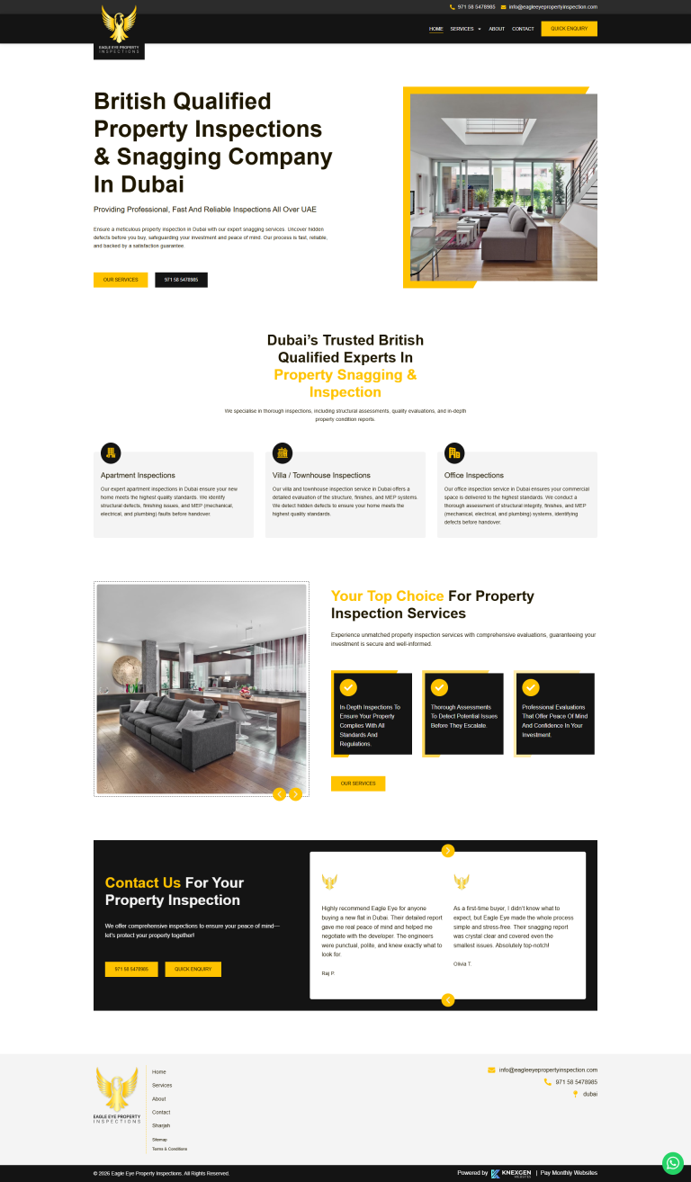 Eagle Eye Property Inspection Monthly Subscription Website