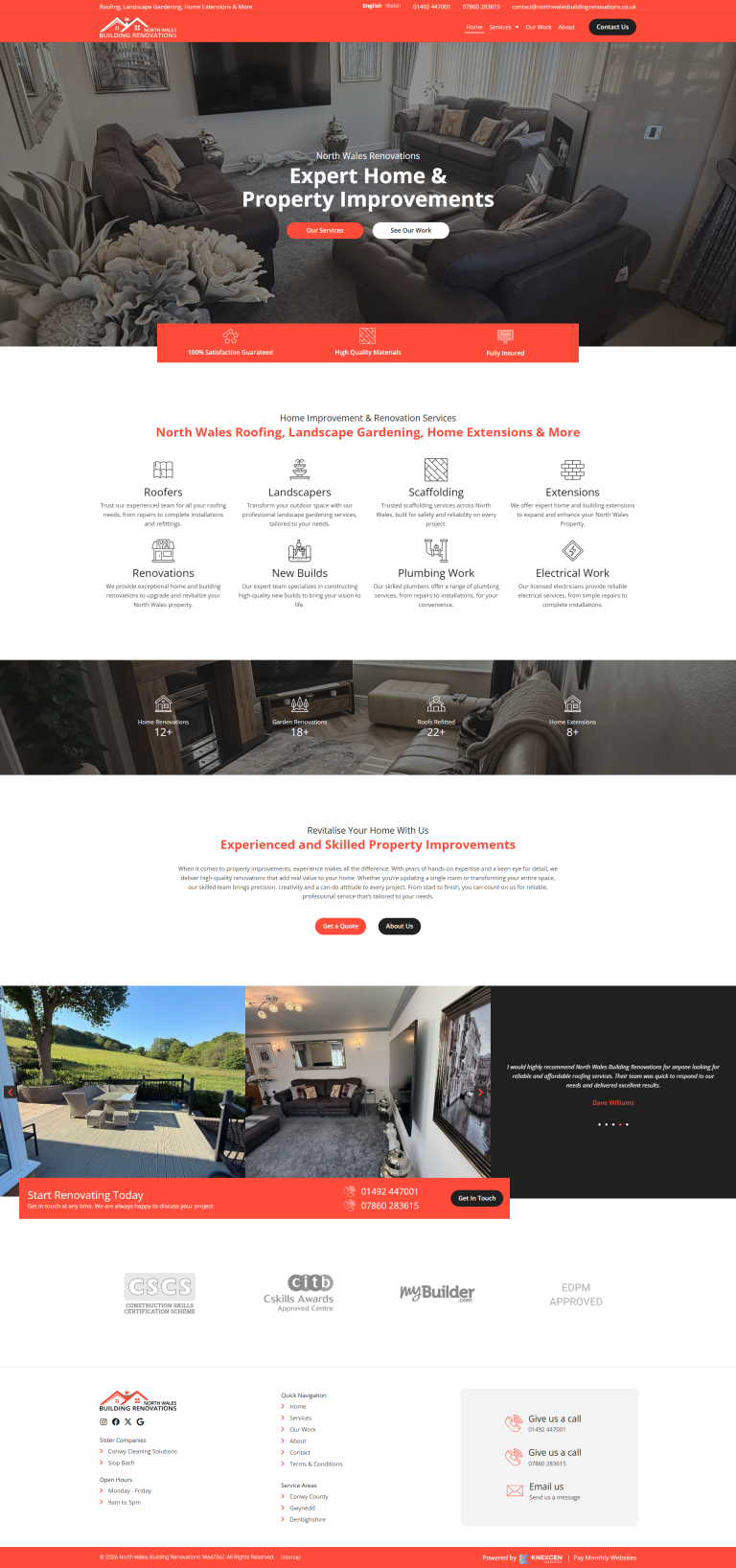 North Wales Building Renovations Pay Monthly Website